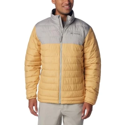 Afbeelding van Columbia heren Powder Lite jas Jas, Licht Camel, Flint Grey, S