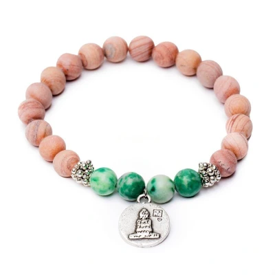 Afbeelding van Zentana Balans Armband Rhodochrosiet &amp; Jaspis Boeddha Geduld