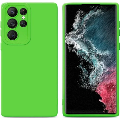 Afbeelding van Cadorabo Hoesje geschikt voor Samsung Galaxy S22 ULTRA in FLUID GROEN Beschermhoes TPU silicone Cover Case