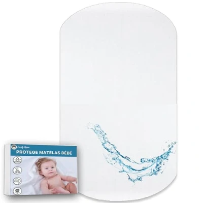 Afbeelding van Lovely Hippo Cododo matrasbeschermer, 100% waterdicht, Öko Tex absorberende en ademende matrasbeschermer voor baby&#039;s zonder behandeling waterdicht (60 x 80 cm)