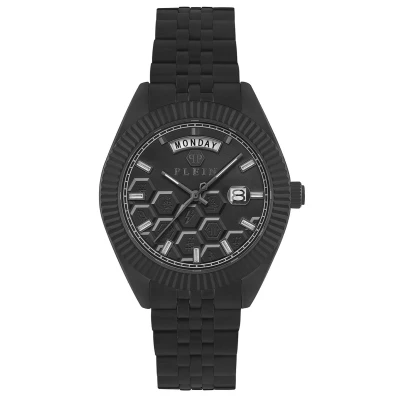 Afbeelding van Philipp Plein Date Superlative Gent PWPVA0624 Horloge Staal Zwart Ø 42 mm