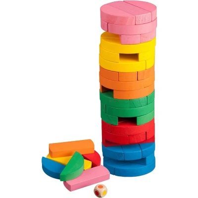 Afbeelding van Vallende Toren (Jenga): Rond Kleur (NL/EN/FR/DE)