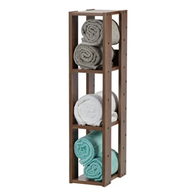 Afbeelding van Iris Ohyama, 3 laags houtopslag / zijmeubels opbergkast displayplank Open houten plank, Modulair, Kantoor, woonkamer, keuken Wood Rack OWR 200 Bruin