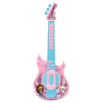 Afbeelding van Lexibook, Gabby K260GDH Poppenhuis, elektrische gitaar met microfoon en bril om stijlvol te zingen, 2 speelmodi, demosongs, lichteffecten, roze/blauw