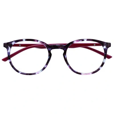 Afbeelding van Opulize Met Paarse Schildpad Kersenrood Leesbril Groot Ronde Comfortabel Mannen Vrouwen Scharnieren Veer R60 5 +2,00