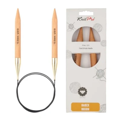 Afbeelding van KnitPro KP35359 120 cm x 15 mm Basix vaste rondbreinaalden, berken