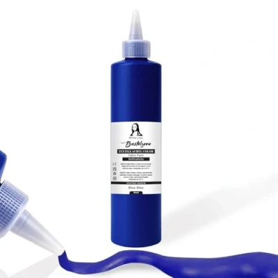 Afbeelding van Stofkleur 500ml. Wasvaste textielverf. T shirt kleur voor lichte stoffen. Wasmachinebestendig, wasbestendig. Textielverf, textielverf fixatie door strijken (blauw)