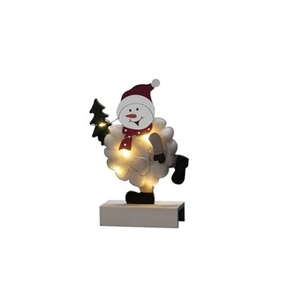 Afbeelding van Konstsmide Wood/Cotton Snowman Lichtdecoratie figuur 6 gloeilamp(en) LED 0,36 W