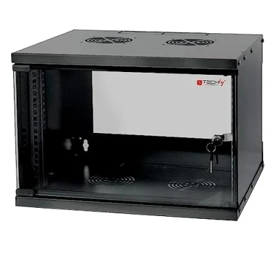 Afbeelding van Techly I CASE EL 1006B32 Rack 6U Wandrek (6 HE, 19 inch rek), Serverkast, Zwart