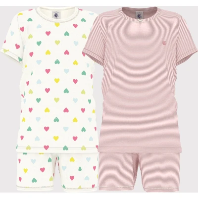Afbeelding van Petit Bateau KIDS Happy 2 PACK Pyjama marshmallow/multicoloured/charme voor kinderen, Maat: 152, Marshmallow/multi coloured/charme