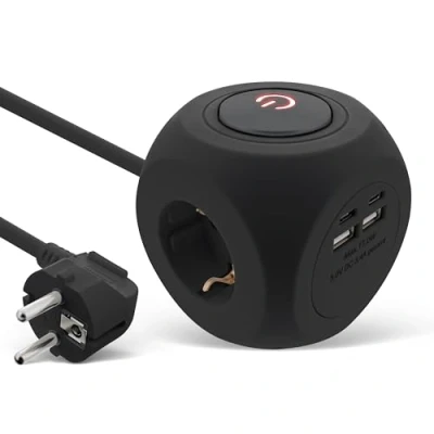 Afbeelding van InLine, Stekkerdoos, Oplaadkubus (1 x, USB A, C, CEE 7/3, 2 m)