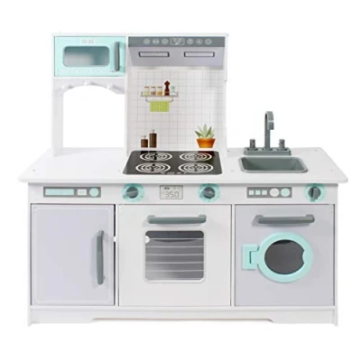 Afbeelding van Bayer Chic 2000 Kinderkeuken, extra grote speelkeuken voor kinderen vanaf 3 jaar, wit, grijs, mint