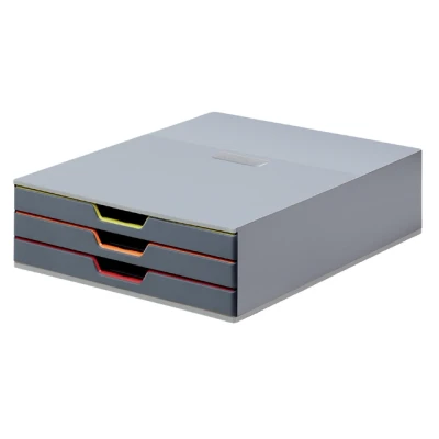 Afbeelding van Ladenbox Durable Varicolor 3 laden grijs