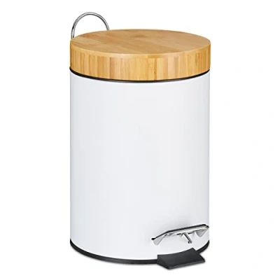 Afbeelding van Relaxdays Pedaalemmer 3 liter afvalemmer badkamer afvalbak toilet softclose wit