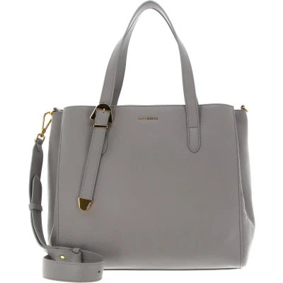 Afbeelding van Coccinelle Leren Schoudertas Gleen Handbag Grained Leather Stone Grijs