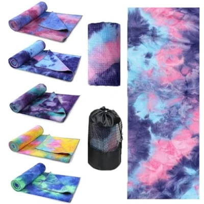 Afbeelding van Oaygat Yoga Handdoek Tie Die Antislip Hot met Grip Dots Sneldrogende Deken Super Zachte Zweet Absorberende Microfiber Mat Mesh Draagtas Ideaal voor