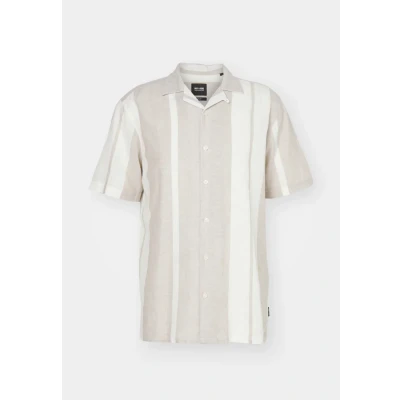 Afbeelding van Only &amp; Sons Scaiden Striperesort NOOS Overhemd, Heren, Maat: XS, Vintage khaki