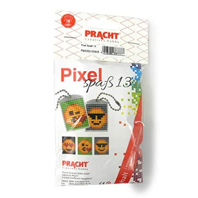 Afbeelding van Pixel P90052 00505 Leuke knutselset 13 voor kinderen, eenvoudig insteeksysteem met steentjes van bioplastic het ontwerpen 2 sleutelhangers (medaillons), zonder strijken en lijmen