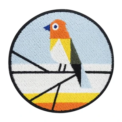 Afbeelding van Patch om op te strijken, kleurrijke vogel, natuurlijke patch, opstrijkplaatjes, veer patches naaien, dieren strijkpatches, origami strijkplaatje, ronde wolkenpatches Finally Home
