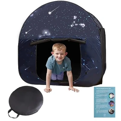Afbeelding van Sensory Tent Rustig Hoekje voor Kinderen om te spelen en ontspannen Sterren Thema Hoek Helpt bij Autisme, Angst verbetert de Focus Black Out Verduisterende Sensorische Tenten