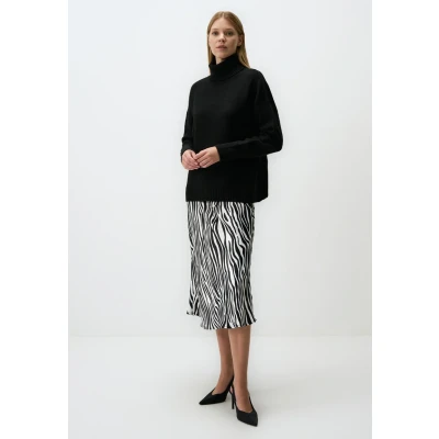 Afbeelding van Jimmy Key LINE Patterned MIDI Alijn rok, Dames, Maat: 42, Black