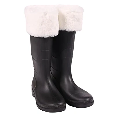 Afbeelding van Witbaard Kerstlaarzen Deluxe Rubber/imitatiebont Zwart/wit Mt 44
