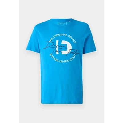 Afbeelding van TOM Tailor Denim Printed Tshirt print, Heren, Maat: Medium, Bright ibiza blue