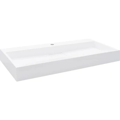 Afbeelding van vidaXL Wastafel 100x46x11 cm mineraal gegoten/marmer gegoten wit