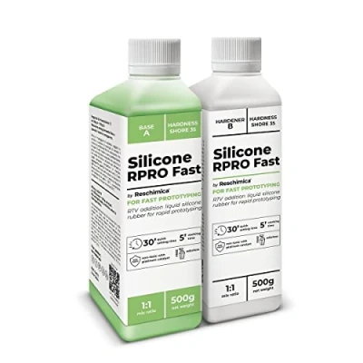 Afbeelding van Siliconenrubber Snel uithardend 1:1, R PRO FAST, niet giftig, scheurbestendig, eenvoudig in gebruik, compatibel met harsen, was, gips (1 kg)
