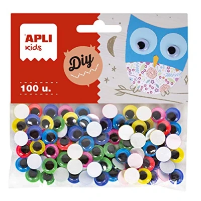 Afbeelding van APLI 18255 Zelfklevende ronde kleur mobiele ogen ø 10 mm 100 u.