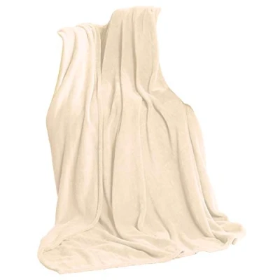 Afbeelding van CelinaTex Wollige knuffeldeken 150 x 200 cm crèmewit deken bank woondeken zacht microvezel fleece Oeko Tex tv
