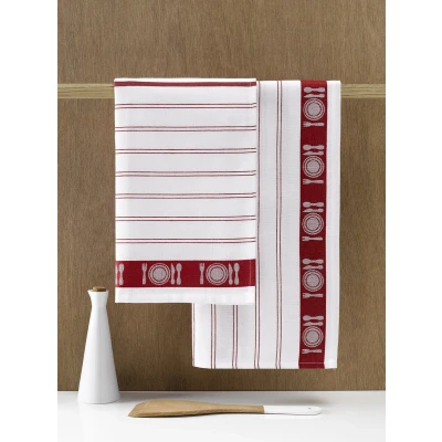 Afbeelding van Theedoeken De Witte Lietaer BML White Red (3 stuks)