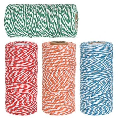 Afbeelding van DODUOS 4 rollen katoenen touw bakkers katoen macramé koord kerst ambachtelijke 2 mm kleurrijke verpakking voor bakken, tuinieren slagers doe het zelf ambachten handgemaakte