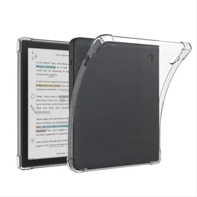 Afbeelding van GIOPUEY voor Tolino Vision Color Clear Case Zachte TPU Back Shell, Slim Cover met Airbag Bescherming, Lichtgewicht, Compatibel Transparant