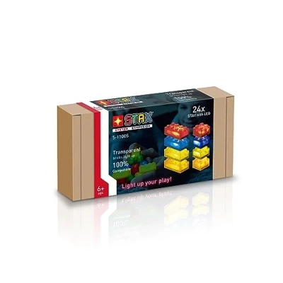 Afbeelding van Light STAX Expansion, compatibel met het systeem en alle bekende bouwsteenmerken, 24 extra stenen (transparant rood, geel, blauw oranje)