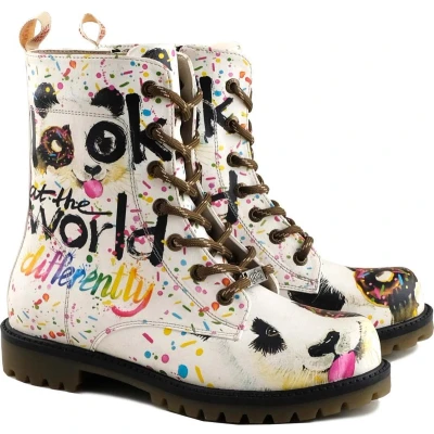 Afbeelding van GOBY Look At The Worl Differently Enkellaarsjes Damesboots Laarzen Hoge kwaliteit Handmade Maat 41