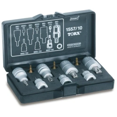 Afbeelding van Hazet 1557/10 Dopsleutel bitinzetset 1/4 (6.3 mm), 1/2 (12.5 3/8 (10 mm) 10 delig