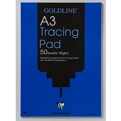 Afbeelding van Clairefontaine Ref GPT1A3Z Goldline Professional Tracing Pad (bevat 50 vellen) A3 (420 x 297 mm) in formaat, 90 g/m² papier, FSC gecertificeerd Geschikt voor traceerartikelen