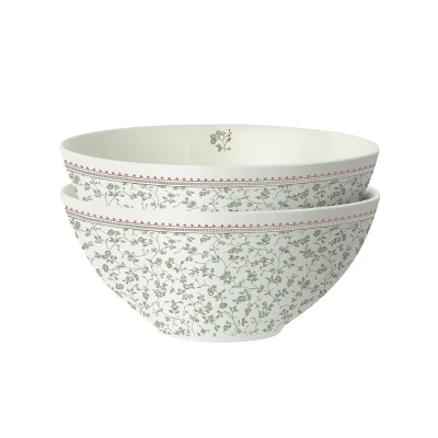 Afbeelding van Laura Ashley Wild Clematis kom 16 cm set 2 stuks