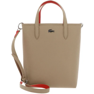Afbeelding van LACOSTE Handtas Schoudertas Anna Z Vertical Shopping Bag Viennois Grenadine Lichtbruin