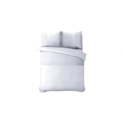 Afbeelding van Dekbedovertrek Embossed Lits Jumeaux (240x220 cm) Wit Microvezel Dessin: Effen Sleeptime Elegance Dekbed Discounter.nl