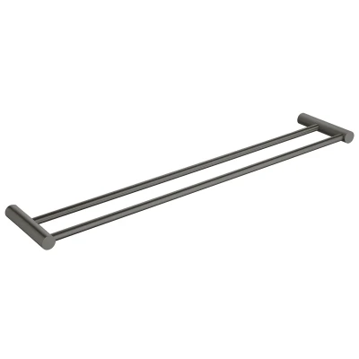 Afbeelding van Wiesbaden Ida dubbele handdoekrek 60cm gunmetal