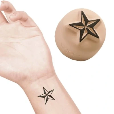 Afbeelding van LaDot Tattoo Stempel Steen S68 Small Ster Nep Black Kinderen en Volwassenen