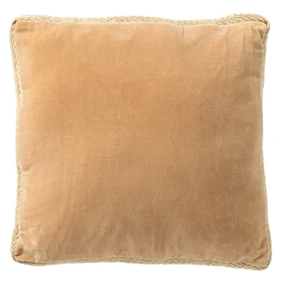 Afbeelding van Dutch Decor MANOE Kussenhoes 45x45 cm effen kleur met rand van jute Semolina beige