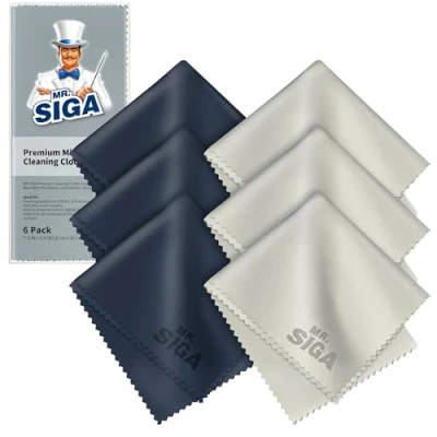 Afbeelding van MR.SIGA Premium Microvezelreinigingsdoeken voor lenzen, schermen, tabletten, glazen, 6 stuks, 15 x 18 cm