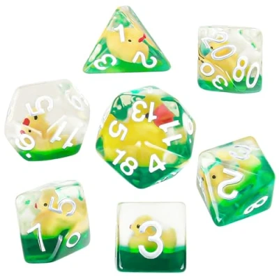 Afbeelding van OriCraft D20 Gele Eend Dobbelstenen DND Set Leuke Binnen Gaming Polyhedral Rollenspel Kerkers en Draken