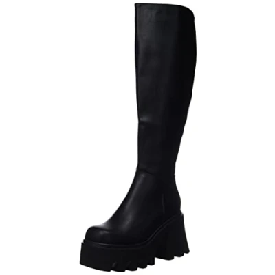 Afbeelding van LAMODA Ready WIDE FIT Chunky Platform Knee High Boots, EU 36, Black Suède., 36