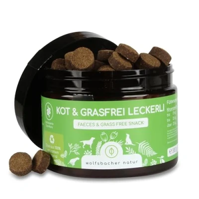 Afbeelding van Gras KOTFRESSER Drops 125 prebiotische snacks tegen maag , anale klier en spijsverteringsproblemen 100% natuurlijk met natuurlijke moor vlooienzaden vermindert brandend maagzuur