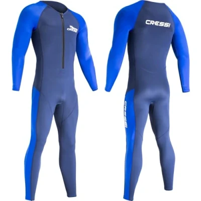 Afbeelding van CRESSI Wahoo Man Monopiece Wetsuit Blauw/Lichtblauw 2mm XXL/6 Heren Eendelig in Premium Neopreen 1,5/2 mm en Elastaan Perfect voor verschillende wateractiviteiten, blauw/lichtblauw,