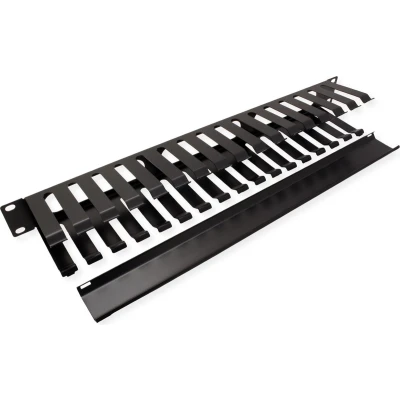 Afbeelding van VALUE 19&quot; Frontplaat 1 HE met rangeerkanaal 40 x 80 mm, zwart